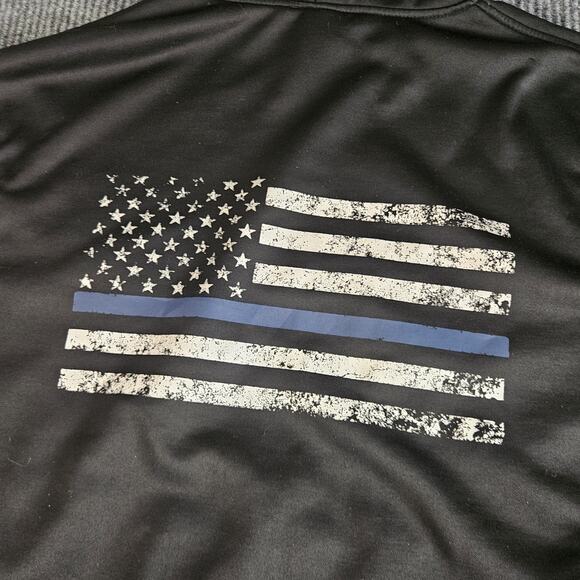 Rothco Hoodie Sweatshirt Mens Large Black Thin Blue Line Flag Pullover Tactical - Picture 2 of 9